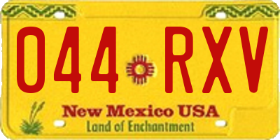 NM license plate 044RXV