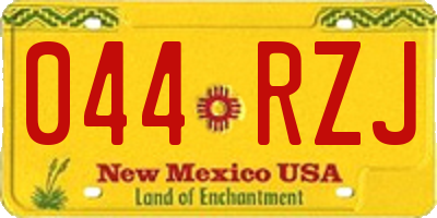 NM license plate 044RZJ