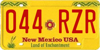NM license plate 044RZR