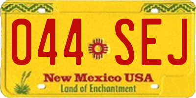 NM license plate 044SEJ