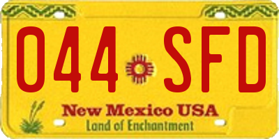 NM license plate 044SFD