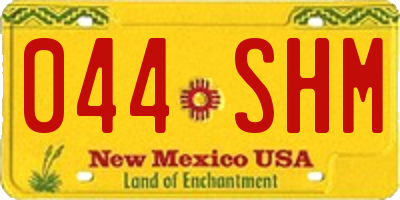 NM license plate 044SHM