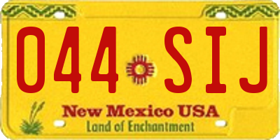 NM license plate 044SIJ