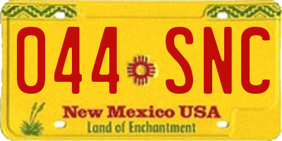 NM license plate 044SNC