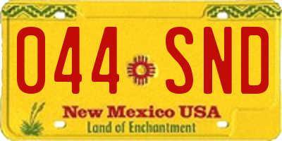 NM license plate 044SND