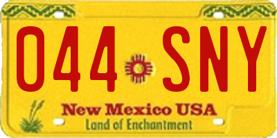 NM license plate 044SNY
