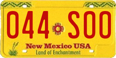 NM license plate 044SOO