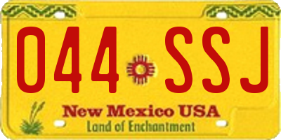 NM license plate 044SSJ