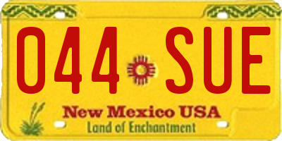 NM license plate 044SUE