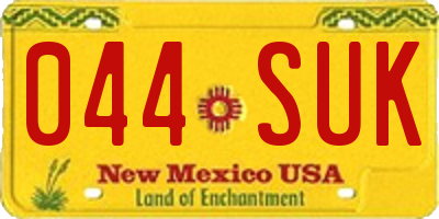 NM license plate 044SUK