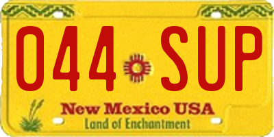 NM license plate 044SUP