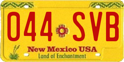 NM license plate 044SVB