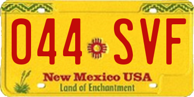 NM license plate 044SVF