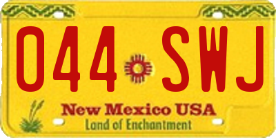 NM license plate 044SWJ