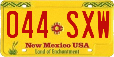 NM license plate 044SXW