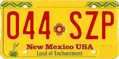 NM license plate 044SZP