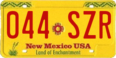NM license plate 044SZR