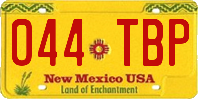 NM license plate 044TBP