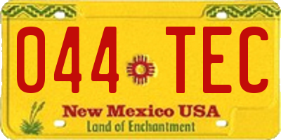NM license plate 044TEC