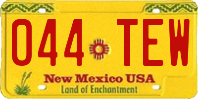 NM license plate 044TEW