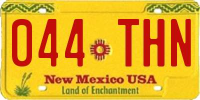 NM license plate 044THN
