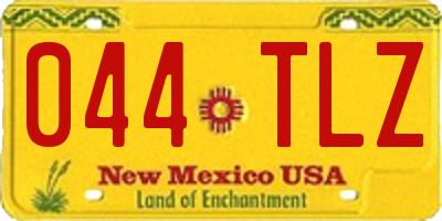NM license plate 044TLZ