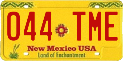 NM license plate 044TME