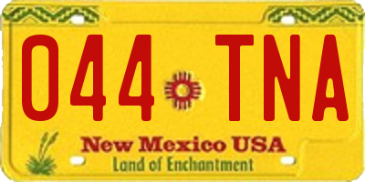 NM license plate 044TNA