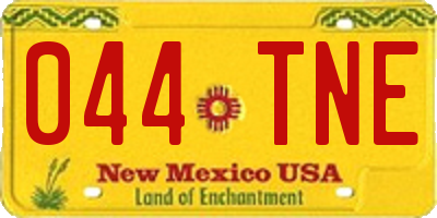 NM license plate 044TNE