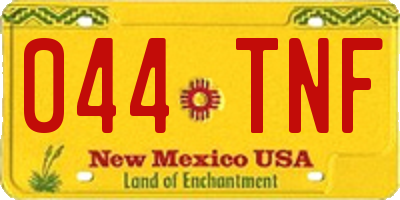 NM license plate 044TNF