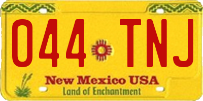 NM license plate 044TNJ