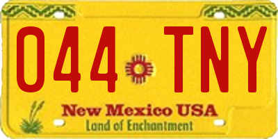 NM license plate 044TNY