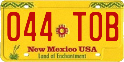 NM license plate 044TOB