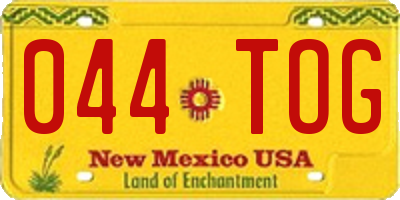 NM license plate 044TOG