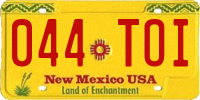 NM license plate 044TOI