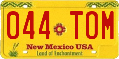 NM license plate 044TOM