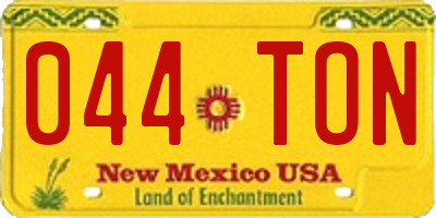 NM license plate 044TON