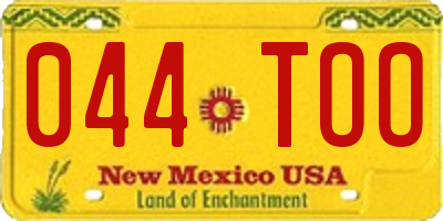 NM license plate 044TOO
