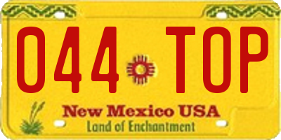 NM license plate 044TOP