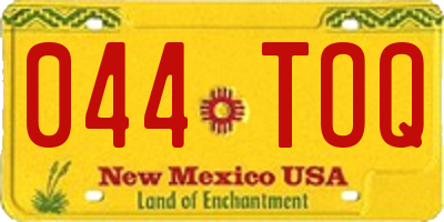 NM license plate 044TOQ