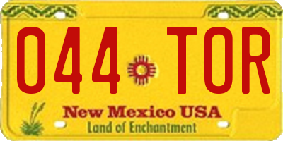 NM license plate 044TOR