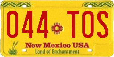 NM license plate 044TOS