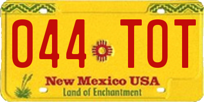 NM license plate 044TOT