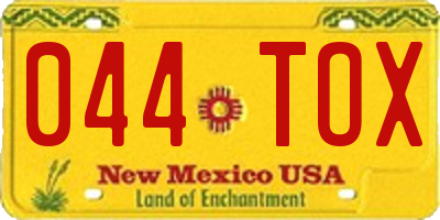 NM license plate 044TOX