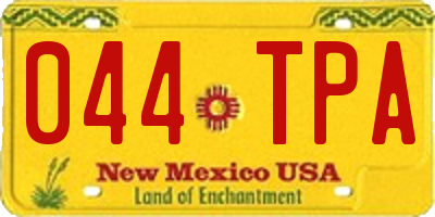 NM license plate 044TPA