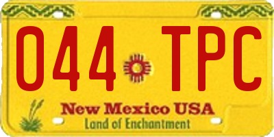 NM license plate 044TPC