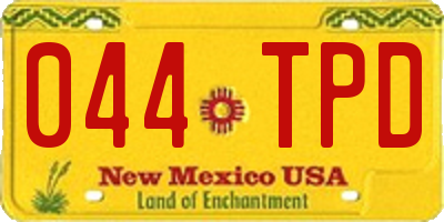 NM license plate 044TPD