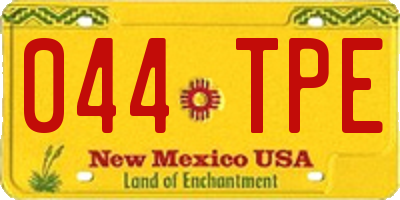 NM license plate 044TPE