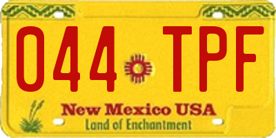 NM license plate 044TPF