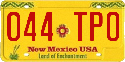 NM license plate 044TPO